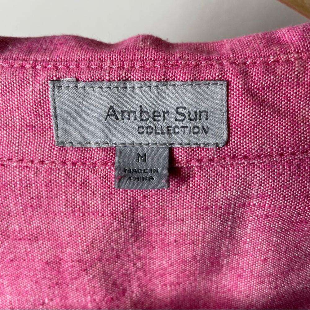 Nordstrom Amber Sun Collection Pink Linen Blend Classic Jacket Medium - Picture 4 of 6
